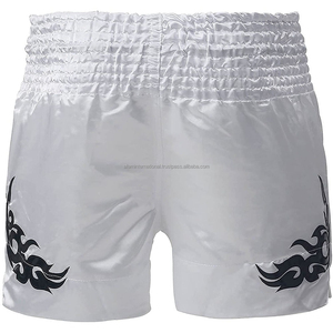 Shorts de boxe Muay Thai pour hommes de qualité supérieure, respirants, pour arts martiaux, shorts d'entraînement de couleur noire - Product Image 4