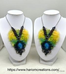 Collar de Macramé Hecho a Mano con Cordón Verde y Colgante de Labradorita, Joyería Boho Ajustable con Cristal Curativo, Venta al Por Mayor - Product Image 2