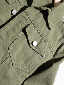 <b>Men</b> Duck Canvas <b>Jacket</b> Heavy Cotton Work Coat Corduroy Collar Zip Closure <b>Utility</b> Pockets Casual Streetwear Outerwear Wholesale - Product Image 5
