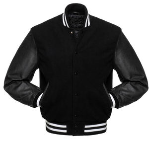 Chaqueta universitaria de manga larga con puños acanalados, chaqueta estilo letterman, chaqueta universitaria de béisbol para hombre - Product Image 3