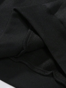 เสื้อสเวตเชิ้ตผู้หญิงสีดำล้างสีแบบแอซิดวอช ประดับด้วยคริสตัล  ผ้าฟลีซหนานุ่ม คอกลม ทรงหลวม สไตล์วินเทจ สีซีดแบบมิเนอรัล เหมาะสำหรับฤดูหนาว - Product Image 2
