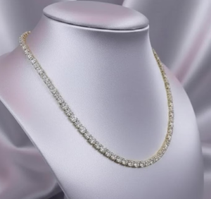 Luxury Women's 18K Gold Filled Moissanite <b>Choker</b> Necklace Round Brilliant Cut Channel Setting Wedding Jewelry - Product Image 2
