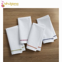 Serviettes de table faites à la main 100% coton serviettes de table en lin rustique tissé imprimé serviette en rouleau jetable mariage cuisine utilisation 42*42cm