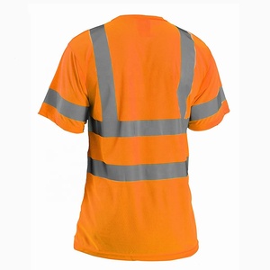 Camiseta de Seguridad de Alta Visibilidad con Franjas Reflectantes Naranjas, Manga Corta, Ropa de Trabajo, Camisetas de Seguridad 2026 - Product Image 2