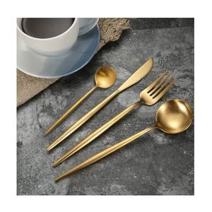 Juego de cubiertos de acero inoxidable hermoso y moderno, cubiertos de lujo de alta calidad con mango grueso. - Product Image 3