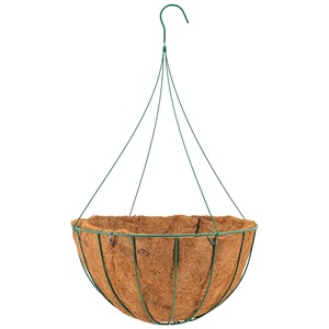 Pot de fleurs suspendu en métal rustique avec insert en fibre de coco pour plantes vertes, usage en jardin - Product Image 5