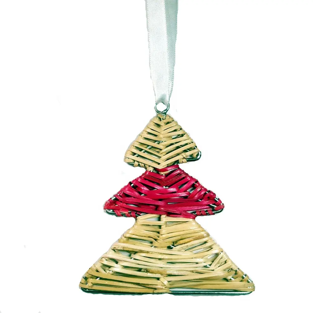 Ornamenti natalizi a mano in Rattan di natale con albero appeso-cuore perfetti per la decorazione e la personalizzazione dell'albero di Natale