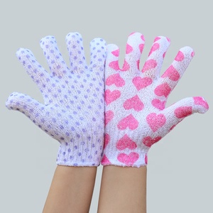 ถุงมืออาบน้ำผ้าฝ้ายเนื้อนุ่มลายดอกไม้สีเขียว ระบายอากาศได้ดี ใช้ซ้ำได้ สำหรับดูแลมือ สุขอนามัยส่วนบุคคล และปกป้องผิว - Product Image 4