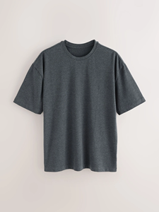 T-shirt Homme Oversize Col Rond Manches Courtes Coupe Ample en Coton Premium Épais – Style Décontracté Streetwear Uni - Product Image 5