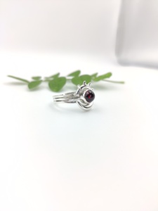 925 Sterling <b>Silver</b> Natural <b>Garnet</b> Sun Moon Celestial Gemstone <b>Ring</b> Wholesale Jewelry - Product Image 3