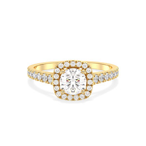 Bague REYES Nouvelle Arrivée Diamant de laboratoire HPHT CVD taille ronde 1,2 carat Certifié IGI Or massif 14K Plaqué Rhodium Bijoux fins - Product Image 1