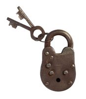 Cadenas en fonte RARESSIME avec 2 clés, finition antique rustique, serrure robuste, style vintage, quincaillerie artisanale pour porte, portail, coffre
