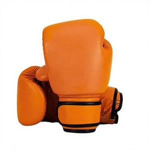 Gants de boxe en cuir orange 10 oz avec fermeture Velcro, équipement d'entraînement pour adultes - Product Image 5