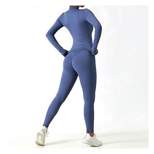 High Quality Women's 2-Piece Seamless Yoga Set Gym Fitness Custom Logo Contrast Color Anti-Wrinkle Breathable Windproof - Product Image 3
