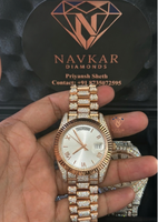 Reloj de Diamantes NAVkar DIAMONDS para Mujer, Oro Rosa, 36 mm, Redondo, Analógico, de Cuarzo, Lujoso y Moderno