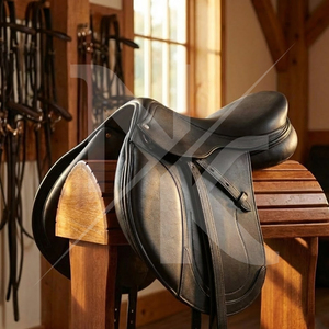 Selle d'endurance anglaise en cuir véritable, artisanale et durable, avec flaps de genou rembourrés et arceau en bois, pour l'équitation anglaise, produits équestres d'Inde - Product Image 6