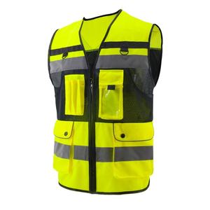Gilets de sécurité réfléchissants imperméables pour hommes et femmes, classe 2 ANSI, EN ISO 20471 classe 2, haute visibilité, tissu en maille, poches, travail - Product Image 3