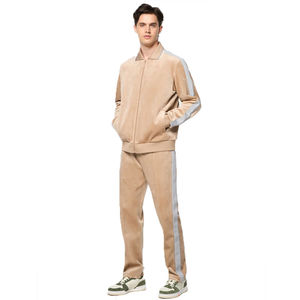 Conjunto de Pantalones y Chaqueta con Cordón y Logotipo Personalizado, Chándal de Terciopelo, 100% Algodón, Estilo Hip Hop, de la Mejor Calidad, en Oferta - Product Image 1