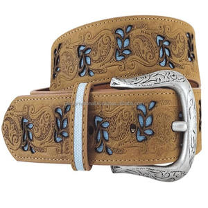 Cinturón de vaquero occidental de cuero genuino Cinturones de diseñador personalizados con estilo occidental para cinturón de cuero de grano completo genuino de moda occidental - Product Image 2