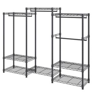 Appendiabiti su Ruote Regolabile e Resistente con 4 Aste Appendiabiti e 8 Ripiani Portaoggetti, Espositore Personalizzato per Armadio - Product Image 4