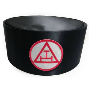 Gorra de Capítulo del Arco Real Negra con Insignia Triple Tau Bordada a Máquina, Regalia Masónica, Gorra de Oficial Ceremonial del Arco Real - Product Image 4