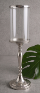 Decorative <b>Silver</b> Color Hurricane Candle Pillar Holder for Room Decoration Home Decor Tabletop Decorative Candle Pillar Holder - Product Image 6