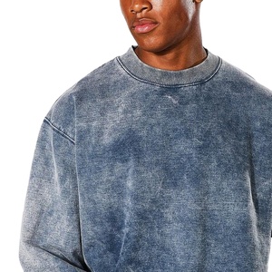 เสื้อสเวตเตอร์คอกลมสไตล์วินเทจสำหรับผู้ชายผ้าทอคอตตอน100% ดีไซน์โอเวอร์ไซส์ระบายอากาศได้ดีออกแบบได้ตามต้องการ2026 - Product Image 4