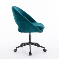 Chaise de bureau ergonomique pivotante à 360 degrés, multifonctionnelle, moderne, avec revêtement en velours et structure en fer, hauteur réglable