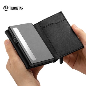 Tilonstar tvc302l vải mô hình da RFID Pop Up Ví nhôm trường hợp thẻ tín dụng chủ thẻ ví cho nam giới - Product Image 3