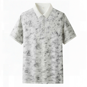 เสื้อยืดคุณภาพสูงสำหรับผู้ชาย ผ้าคอตตอนผสมสแปนเด็กซ์ ถักทออย่างดี ทรงฮิปฮอป คอปก แขนสั้น แห้งเร็ว สวมใส่สบาย รับผลิตแบบ OEM พร้อมสกรีนโลโก้ด้านหน้า BD - Product Image 6