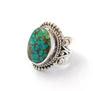 11.3 Grams Turquois Gemstone Silver <b>Statement</b> <b>Ring</b> 925 Sterling Silver Vintage Style Jewelry For Men And Women - Product Image 2