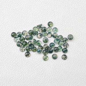 Certificado 5mm Natural verde musgo ágata redonda Flatback cabujones piedras preciosas sueltas para la fabricación de joyas a precio al por mayor - Product Image 2