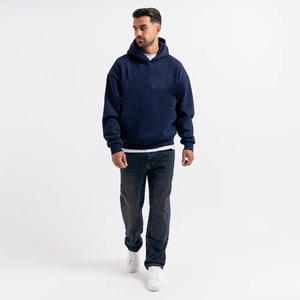 Sweat-shirts d'hiver personnalisés pour hommes, brodés, en coton respirant et coupe-vent, 200g, teint uni, à enfiler - Product Image 2