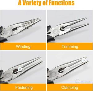 Premium Long Needle Nose Pliers 6 Inch 8 Inch Stainless Steel Precision <b>Soft</b> Grip with <b>Wire</b> Cutter for Jewelry Making DIY - Product Image 2