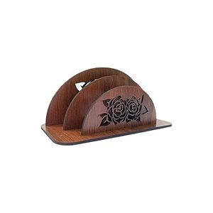 Porte-serviettes en bois, design cube géométrique, bois carbonisé, décoration de table rustique pour salle à manger, cuisine, restaurant, hôtel, moderne - Product Image 3