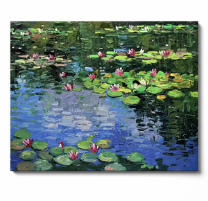 Pintura al Óleo Pintada a Mano de Alta Calidad, Decoración Europea para el Hogar, Estilo Impresionista, Serie de Lirios de Agua de <span class=keywords><strong>Monet</strong></span>, Paisaje, Personalizada - Product Image 3