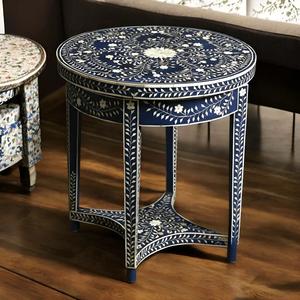 โต๊ะลิ้นชักฝังกระดูก ILAHI พร้อมขาตั้งทองเหลือง ดีไซน์ทันสมัย ตกแต่งด้วยหินอาเกต จัดเก็บได้สามชั้น เฟอร์นิเจอร์พกพาสำหรับบ้าน - Product Image 1