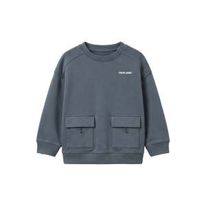 Custom Boys Streetwear Sweatshirt-Utility Pocket Raglan-100% Cotton Personalized <b>Top</b> - Product Image 3