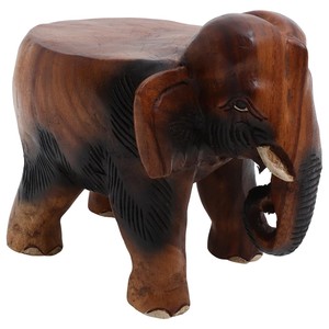 Taburete de Madera Tallado a Mano con Forma de Trompa de Elefante - Muebles de Madera Dura de Teca al por Mayor - Product Image 1