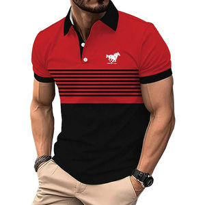 Chemises polo pour hommes, style streetwear, meilleur prix, vêtements pour hommes, mode estivale, chemise polo à rayures, haut décontracté pour hommes, chemise polo respirante - Product Image 3