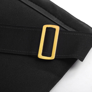 Tablier maçonnique personnalisé brodé blanc avec bordure noire et écusson circulaire pour usage cérémoniel des Francs-Maçons - Product Image 5