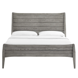 Lit king size moderne en finition gris rustique pour chambre à coucher - Product Image 3