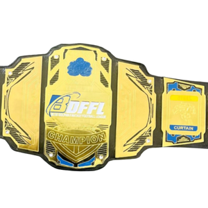 Ceinture de champion BFFL personnalisable jaune et bleue, trophée de football fantastique, ceintures sportives de grandes marques pour les fans - Product Image 2