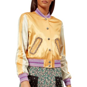 Veste universitaire OEM pour femmes, en chenille, avec broderie de lettres, respirante, en laine, style college - Product Image 1