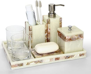 Juego de Baño de Resina de Diseño Personalizado Hecho a Mano, Fabricado en India, de 4 Piezas, en Venta - Product Image 1