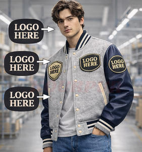 Blousons universitaires en laine et cuir avec manches personnalisées, patchs en chenille brodés, pour marques, blousons universitaires personnalisables pour hommes - Product Image 2