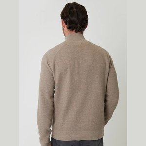 Manufacturer Solid Color Men's Knitted Pullover Quarter Zip Knitwear Wholesale Thick <b>Cable</b> Knit 12GG Rib Business Sweater - Product Image 2