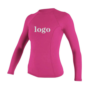 Women Long Sleeve Rash Guard <b>Shirt</b> Black Spandex Polyester Anti-Uv Printed Logo Front <b>Compression</b> Top <b>for</b> Surfing Diving - Product Image 5