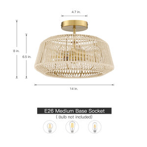 โคมไฟติดเพดานหวายแบบกึ่งฝัง DreamCraft เวียดนาม สำหรับตกแต่งบ้าน - Product Image 5