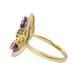 Fait sur mesure Fantaisie 925 Argent Sterling Multicolore Plaqué Or Zircone Jaune À La Mode Cocktail Anneau Prong Réglage Bijoux Pour Femmes - Product Image 5